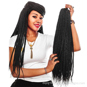 Wholesale Box Twist Crochet Hair Extension Box Braiding Hair 22 Inch Solid And Ombre Two Three Color Synthetic Fiber